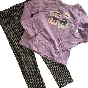 Purple Kids matching Set with Cute Animal Print size 4T